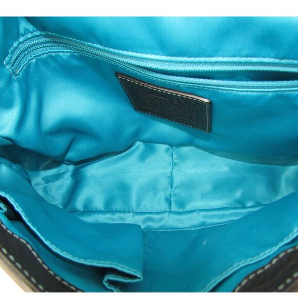 Authentic Coach Black Leather Buckle Flap Shoulder Bag - Picture 6 of 8